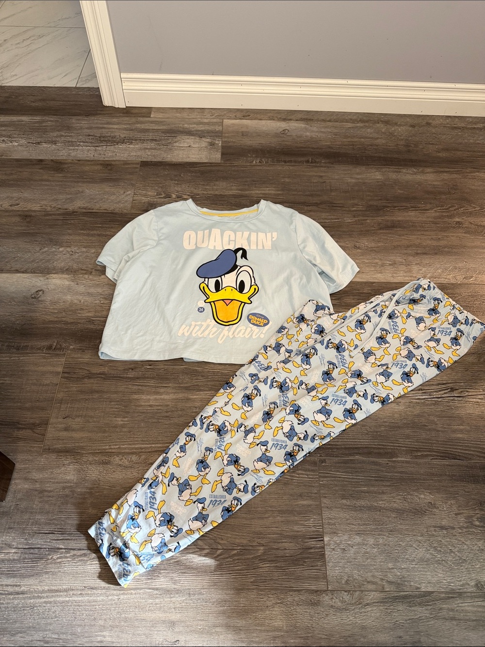 Disney Light Blue Donald Duck 'Quackin'' Pajama Set